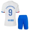 Officiële Voetbalshirt + Korte Broek FC Barcelona Lewandowski 9 Uit 2023-24 - Kids